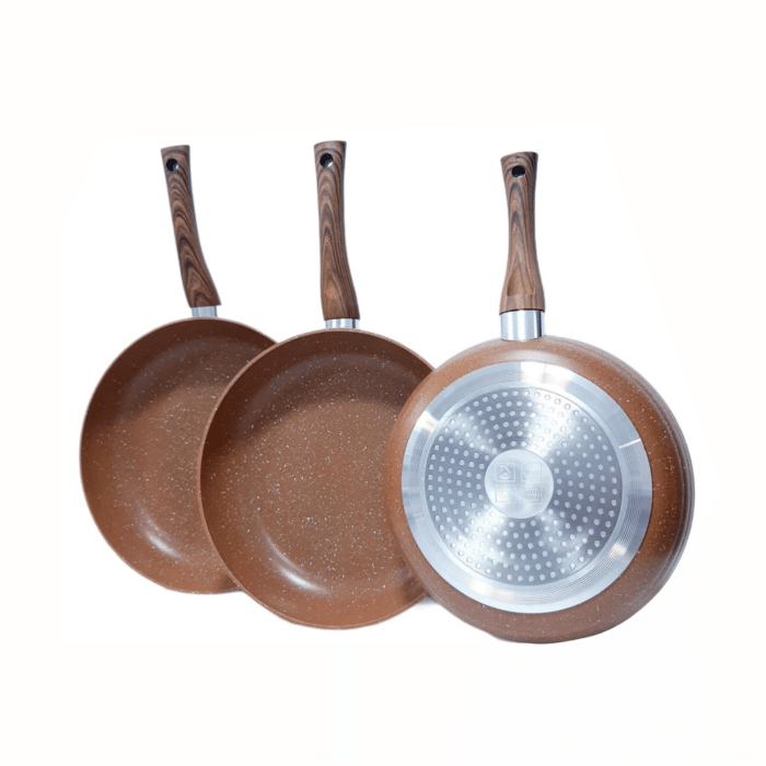 🍳 Sartenes En Mármol Swiss Home X3 Con Tapa De Vidrio ✨